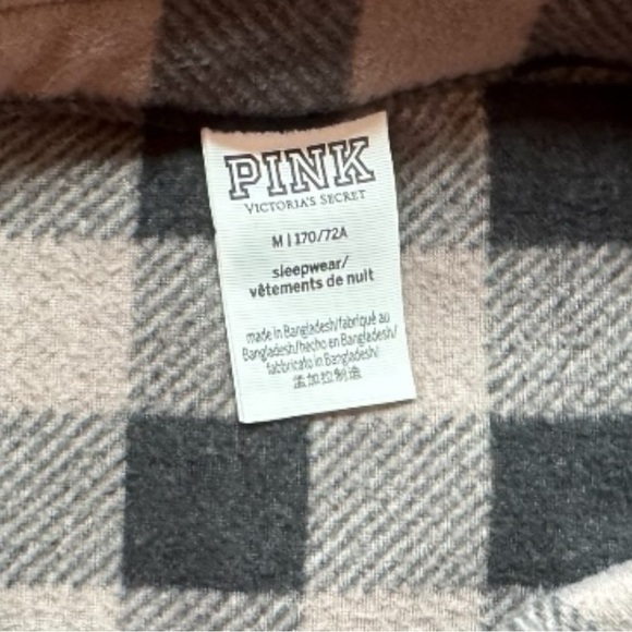 VICTORIA’S SECRET PINK Flannel Pajama Top - Size M - Picture 12 of 16